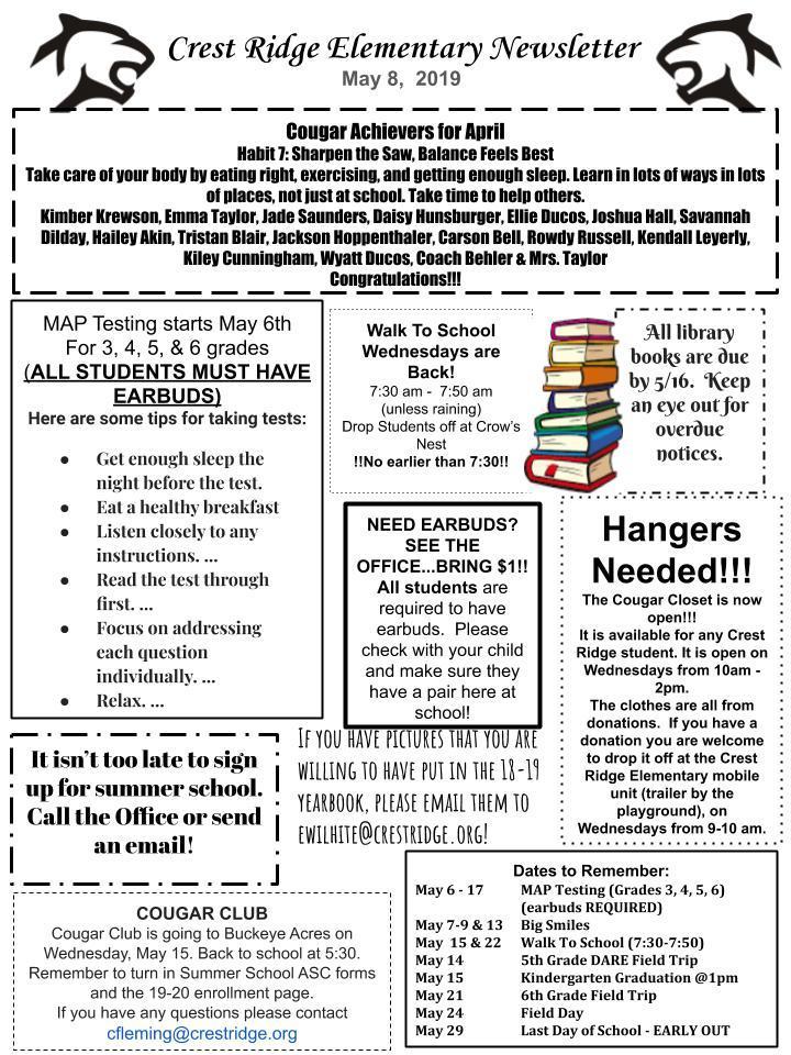 CRE Newsletter 05/08/10