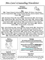 Mrs. Cave's May 19th Counseling Newsletter