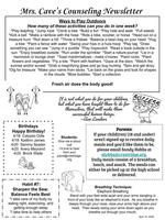 Mrs. Cave's April 14th Counseling Newsletter
