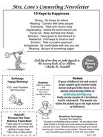 Mrs. Cave's April 21st Counseling Newsletter