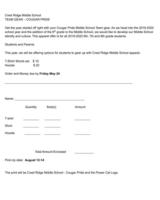 Cougar Wear order form
