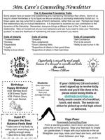 Mrs. Cave's April 28th Counseling Newsletter