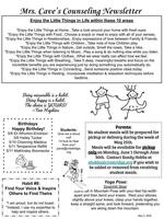 Mrs. Cave's May 5th Counseling Newsletter